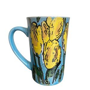 Spectrum Tall Latte Coffee Tea Mug Tulip Floral Graphic Textured Spring Cup